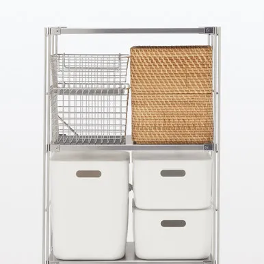 Stainless Steel 3-Tier Shelving Unit - Stainless Steel by Muji, alternate view