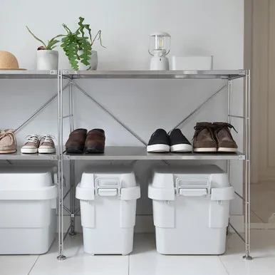 Stainless Steel 3-Tier Shelving Unit - Width 86cm by Muji, image 2