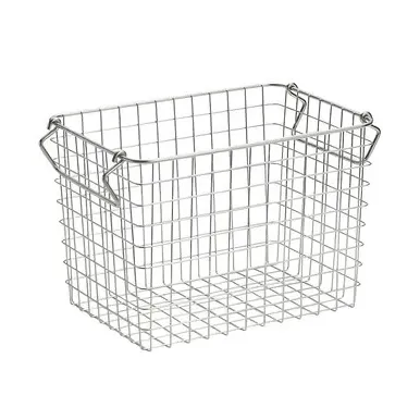 Wire Storage Basket with Handles - Silver, Steel product