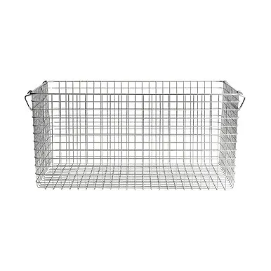 Large Wire Storage Basket with Handles - Stainless Steel by Muji