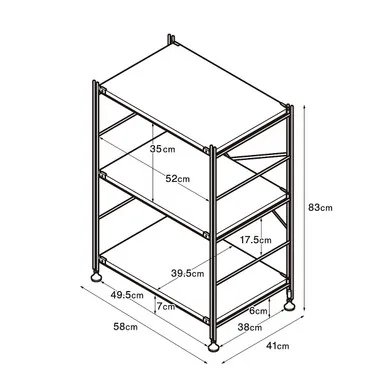 Steel Shelving Unit 3 Tier 58cm Wide - Light Grey product