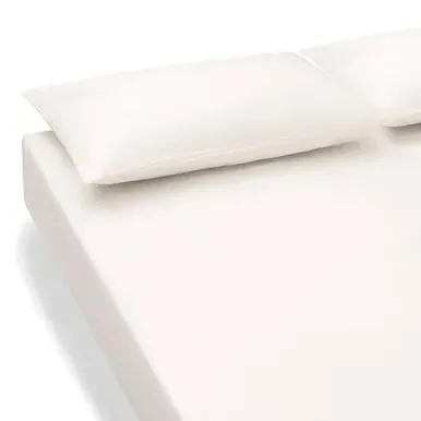 Washed Cotton Fitted Sheet Super King - Light Grey by Muji, alternate view