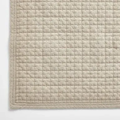 Washed Organic Cotton Quilted Rug - Brown by Muji