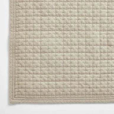 Washed Organic Cotton Quilted Rug - Grey by Muji