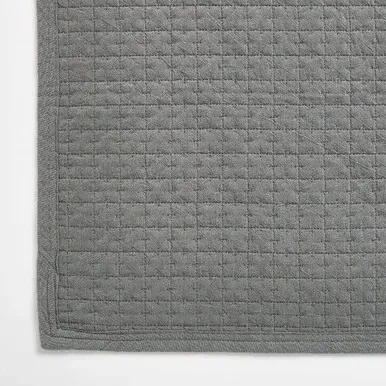 Washed Organic Cotton Quilted Rug - Light Beige by Muji