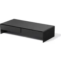 Wide Steel Monitor Stand with 2 Drawers - Steel by Muji, image 3