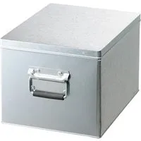 Zinc Storage Box with Non-Slip Handle - Tin Plate by Muji, image 3