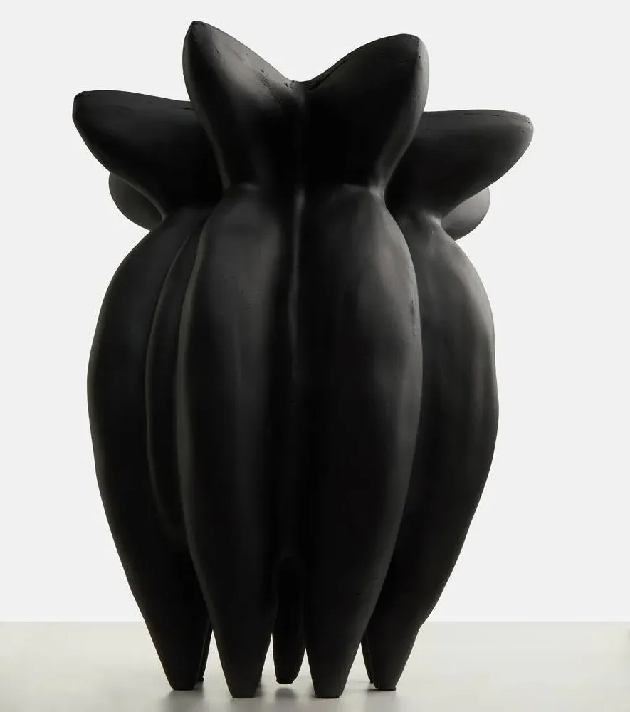Lotus Glazed Vase - Black, Glass Fiber image