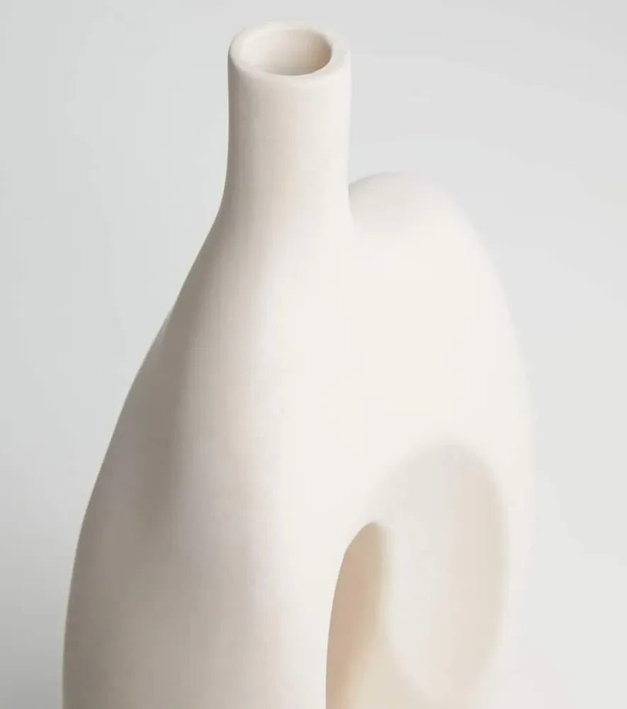 Ni Medium Ceramic Vase - White