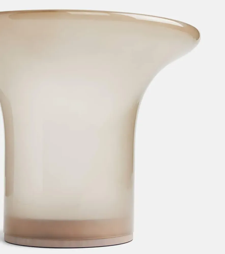 Trumpet Low Glass Side Table - Gray