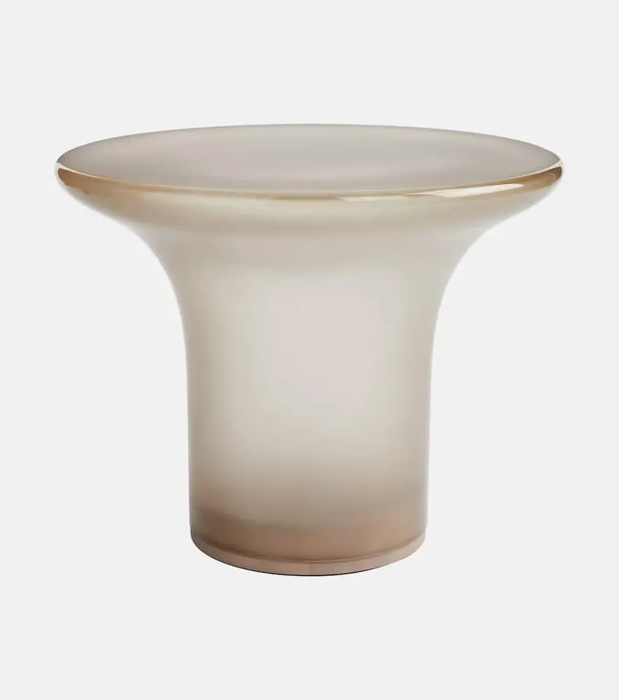 Trumpet Low Glass Side Table - Gray