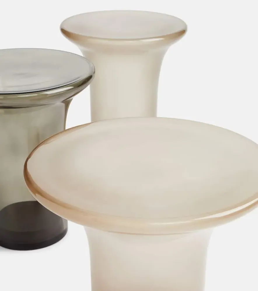 Trumpet Low Glass Side Table - Gray image