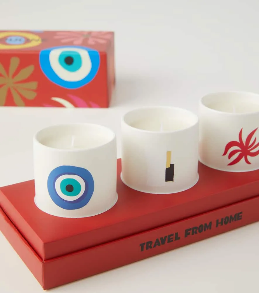 Travel From Home Mini Set of 3 Scented Candles - White