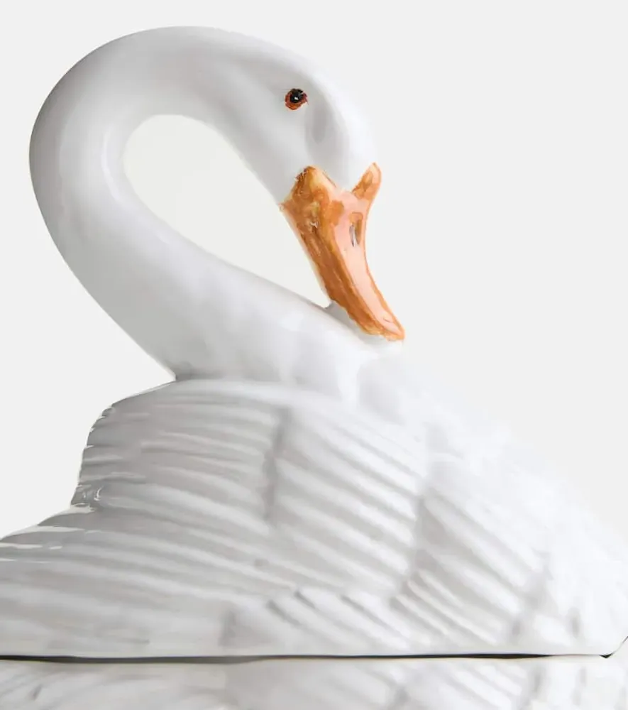 Swan Ceramic Soup Tureen - White image