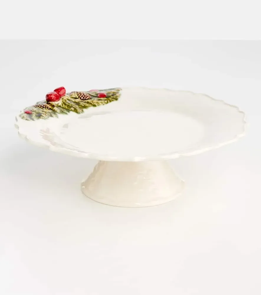 Bordallo Pinheiro Cake Stand - White, Earthenware