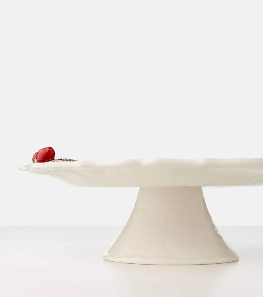 Bordallo Pinheiro Cake Stand - White, Earthenware image