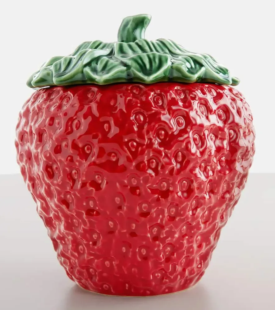 Bordallo Pinheiro Strawberries Large Ceramic Tureen - Red
