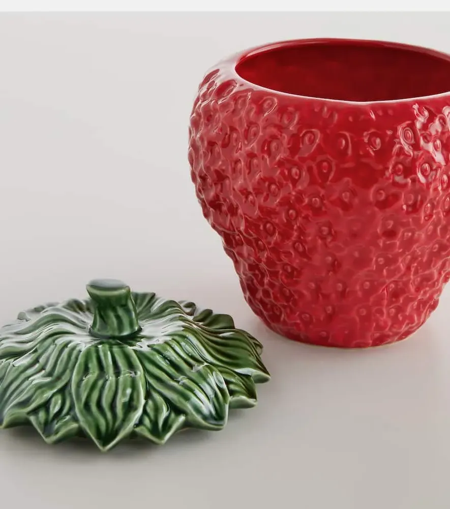 Bordallo Pinheiro Strawberries Large Ceramic Tureen - Red image