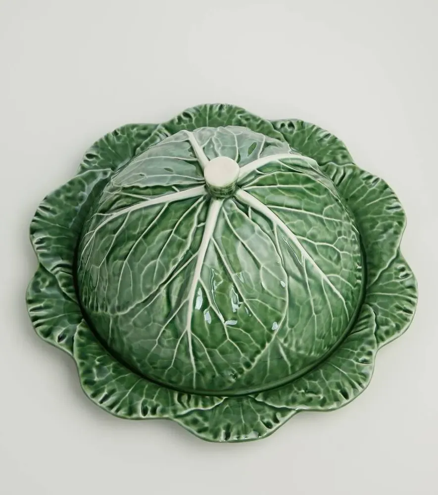 Cabbage Cheese Tray - Green, Earthenware