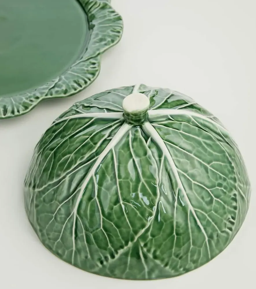 Cabbage Cheese Tray - Green, Earthenware image