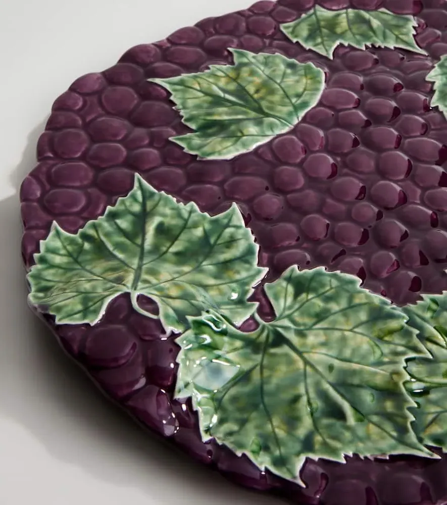Grapes Earthenware Platter - Purple, Green