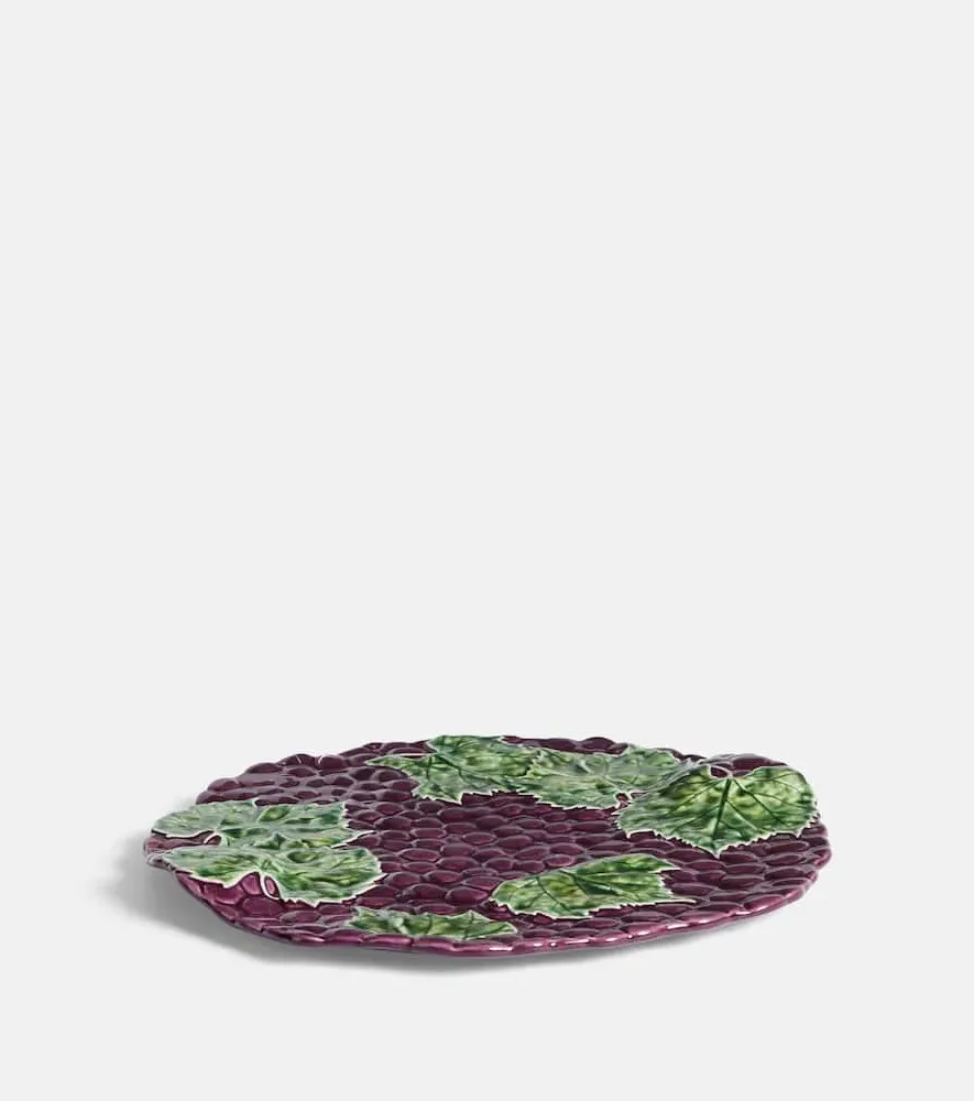 Grapes Earthenware Platter - Purple, Green