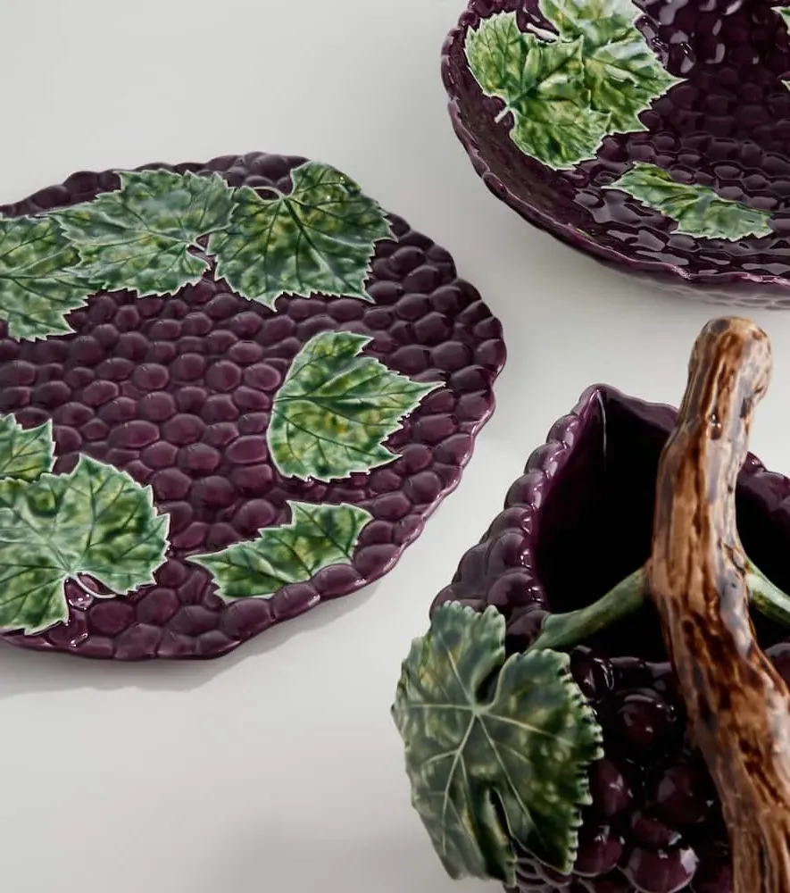 Grapes Earthenware Platter - Purple, Green image