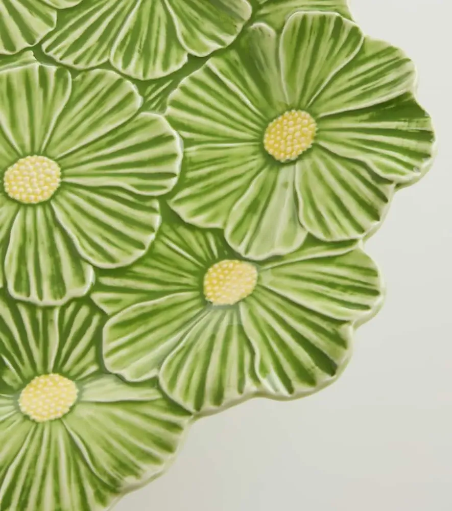 Maria Flor Large Cake Stand - Green, Earthenware