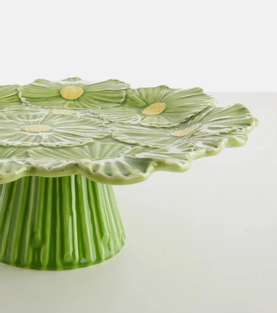 Maria Flor Large Cake Stand - Green, Earthenware