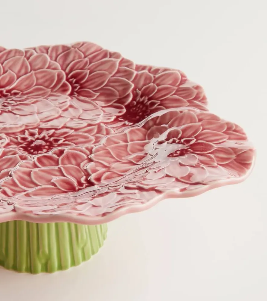 Maria Flor Small Cake Stand - Pink, Earthenware image