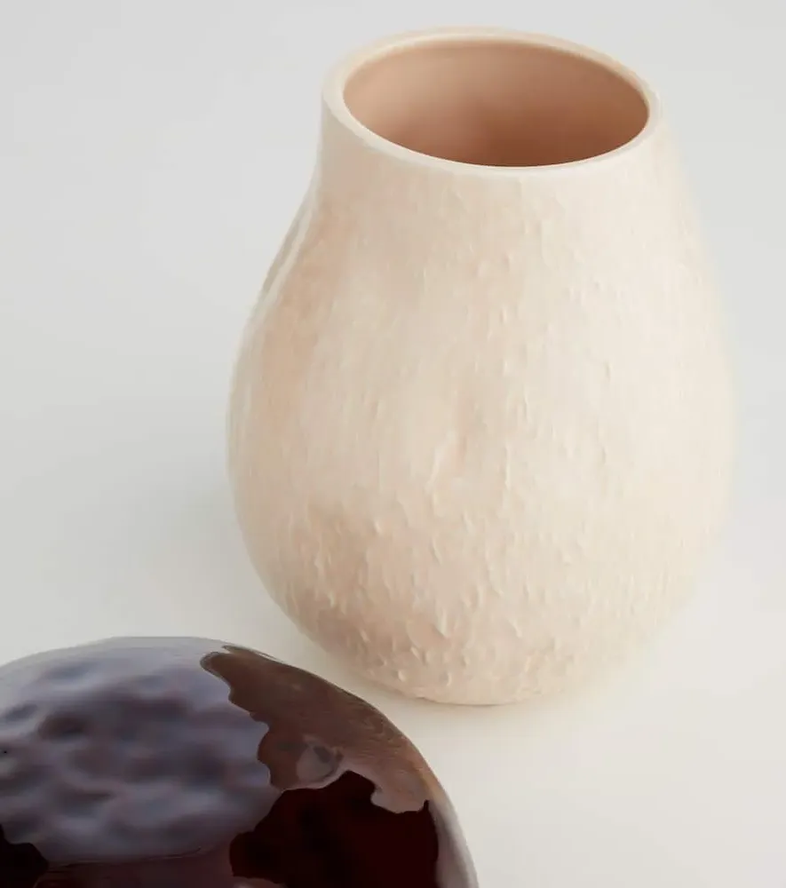 Mushroom Large Container - Beige, Earthenware