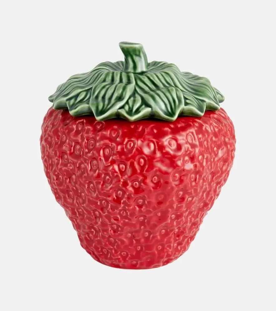Strawberries Large Ceramic Tureen - Red, Earthenware