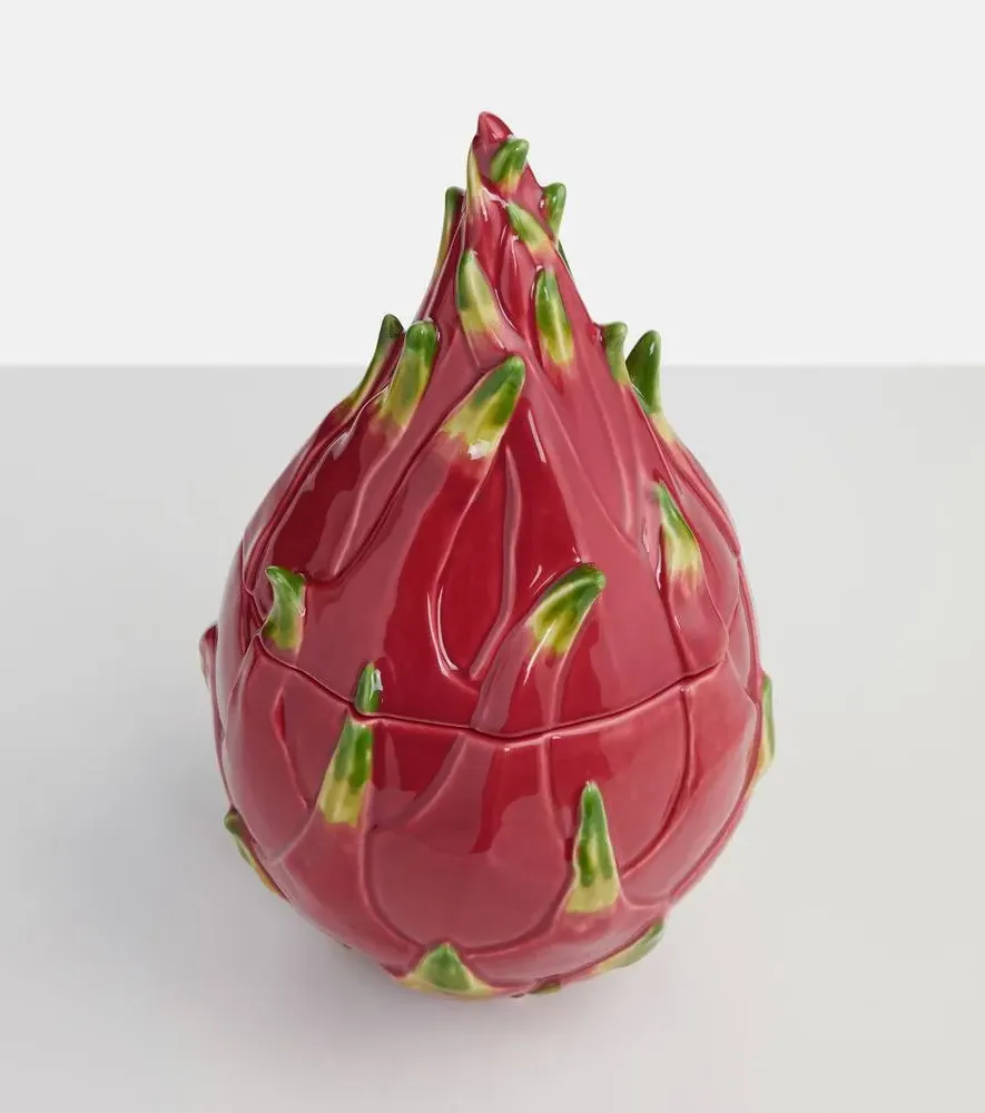 Tropical Fruits Pitaya Container - Pink, Earthenware