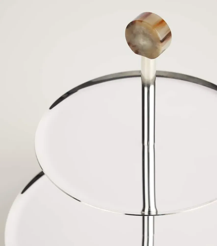 Horn and Steel Cake Stand - Acciaio