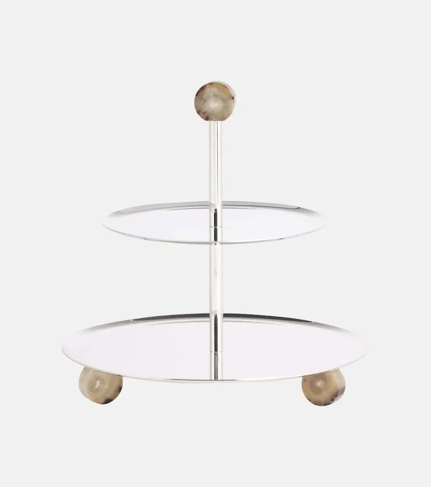 Horn and Steel Cake Stand - Acciaio