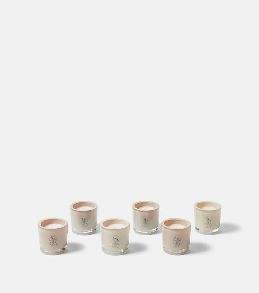 Set of 6 Logo Candles - Paraffin Wax, Glass by Mytheresa