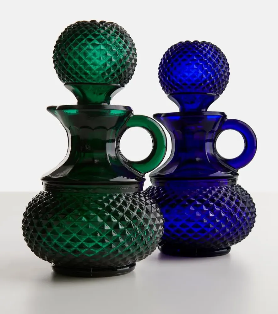 Galeano Glass Oil and Vinegar Set - Blue