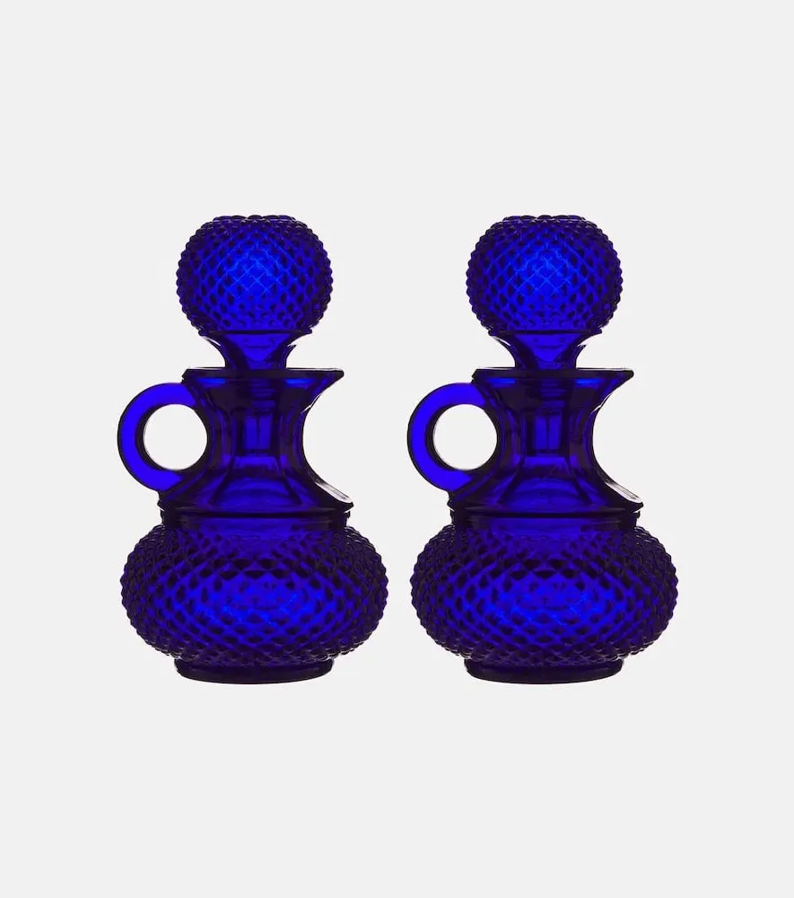 Galeano Glass Oil and Vinegar Set - Blue
