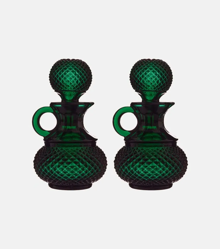 Galeano Glass Oil and Vinegar Set - Green