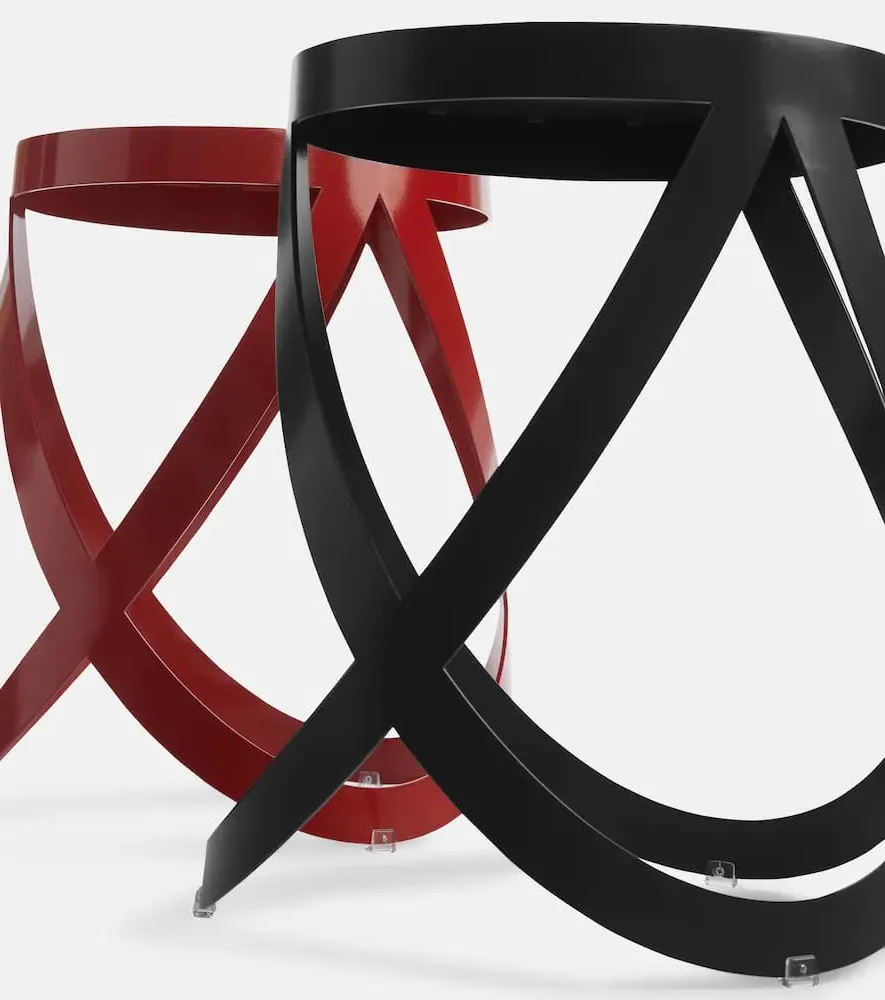 Ribbon Low Stool - Black, Steel