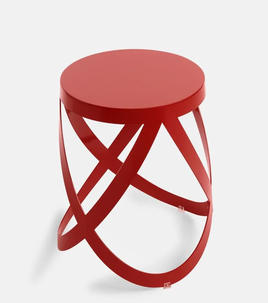 Ribbon Low Stool - Red, Steel