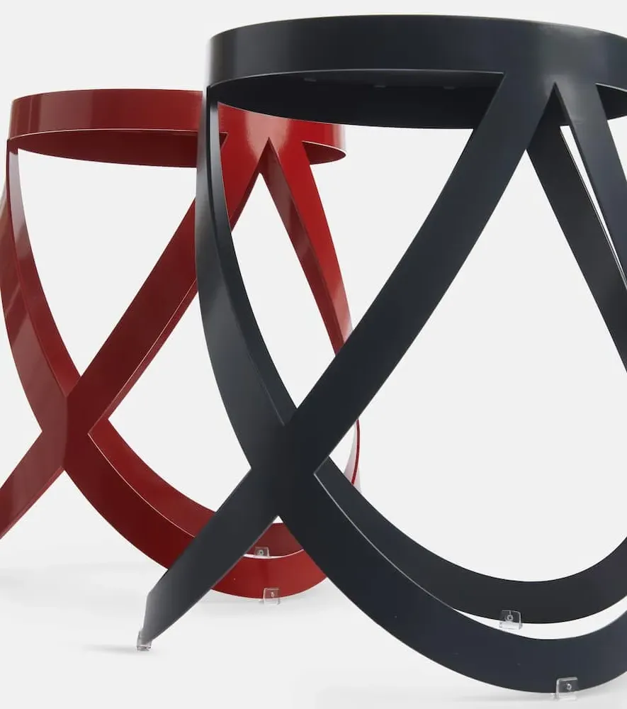 Ribbon Low Stool - Red, Steel
