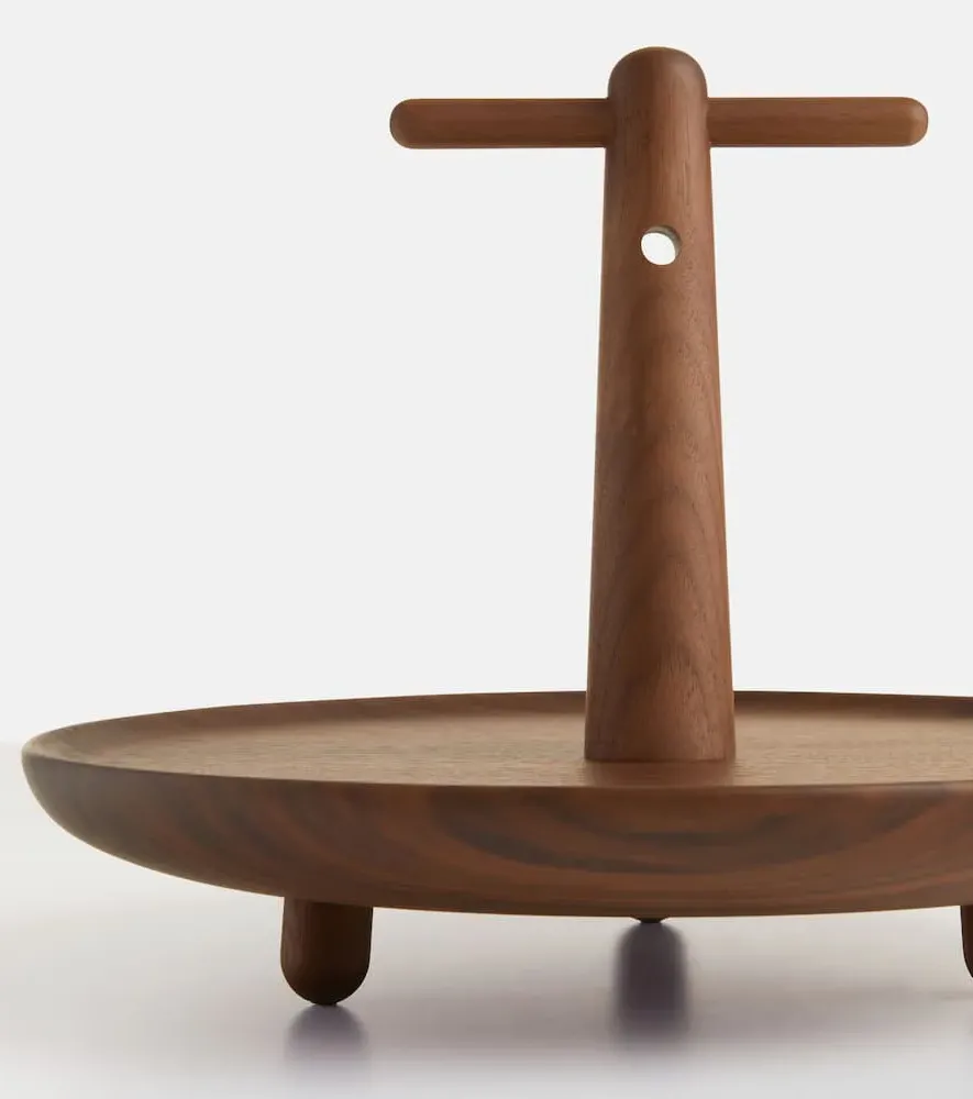 Reaction Poetique Centerpiece with Handle - Walnut Wood