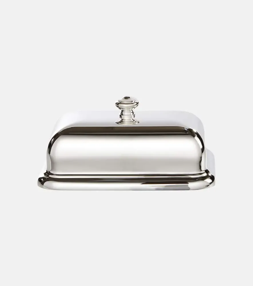 Albi Butter Dish - Silver, Crystal