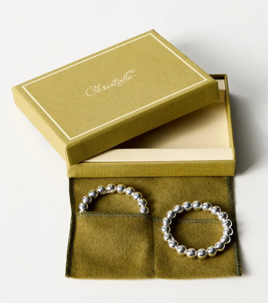 Perles Set of 2 Napkin Rings - Silver-Plated Metal by Mytheresa, image 4