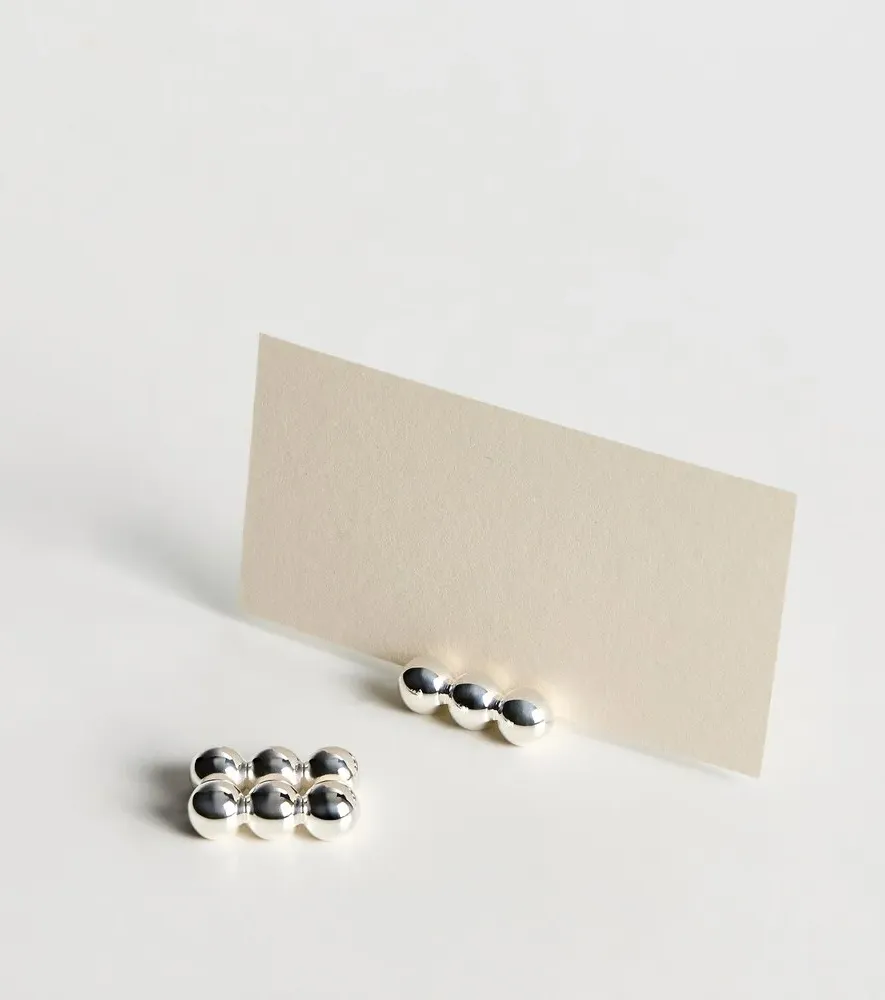 Perles Set of 2 Place Card Holders - Silver-Plated Metal by Mytheresa, image 5