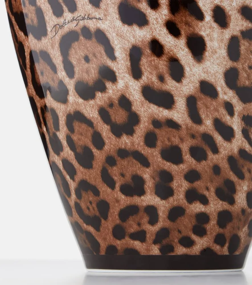 Leopardo Large Porcelain Vase - Brown