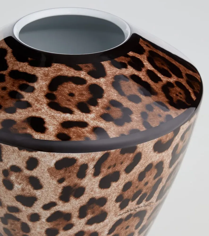 Leopardo Large Porcelain Vase - Brown image