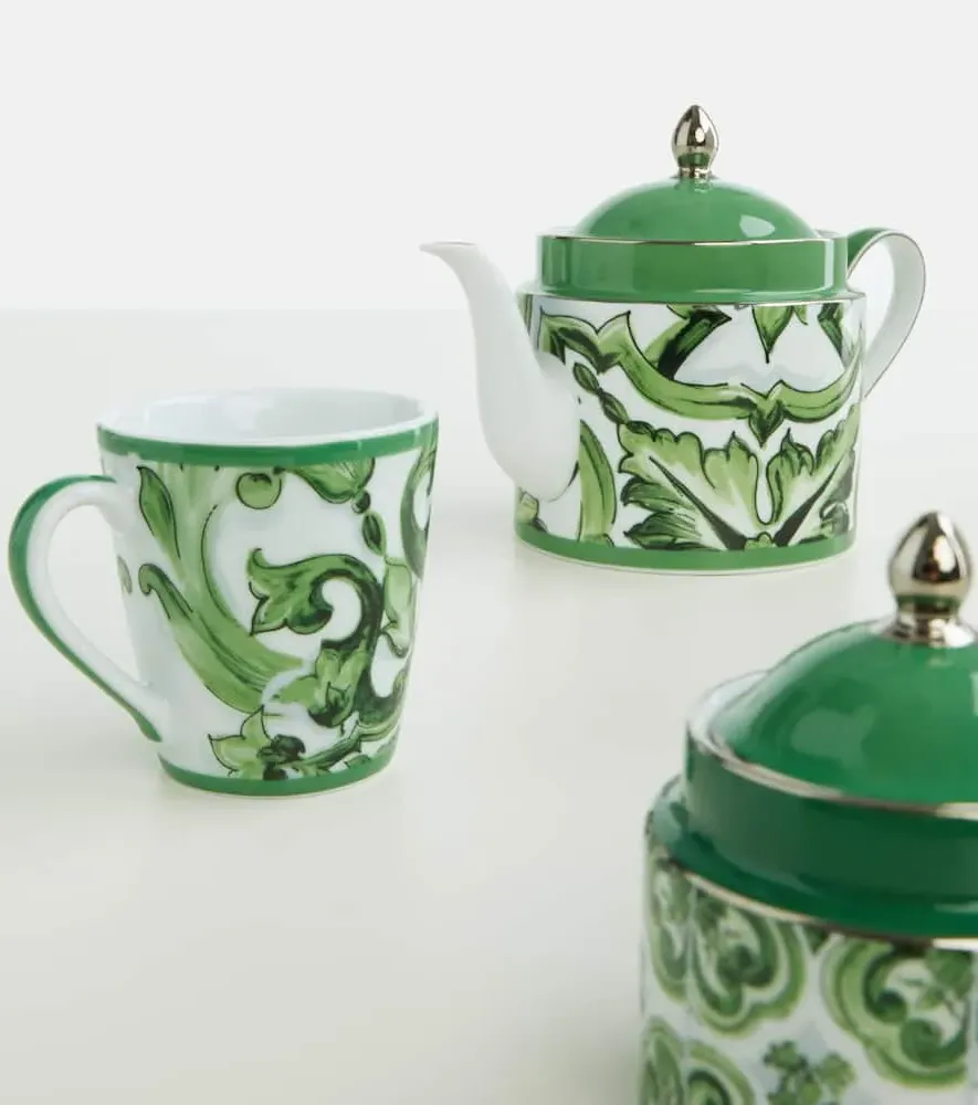 Majolica Porcelain Mug - Green