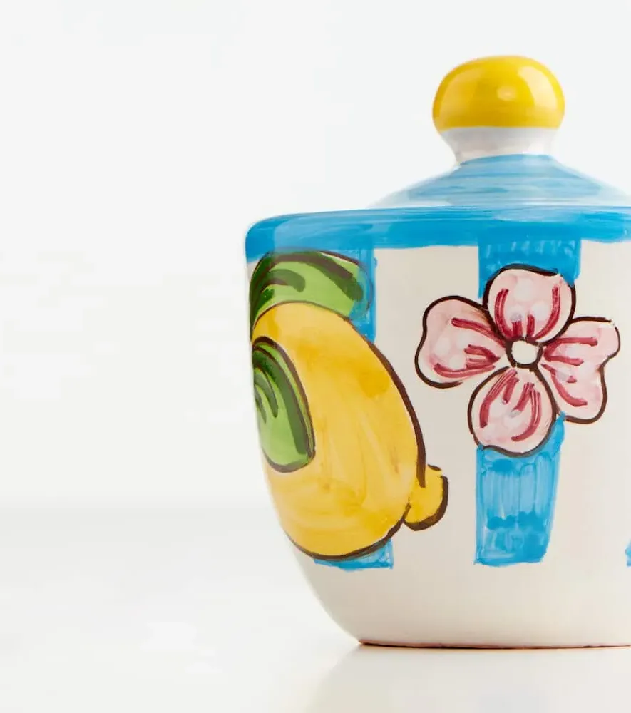 Taormina Striped Sugar Bowl - Blue, Ceramic image